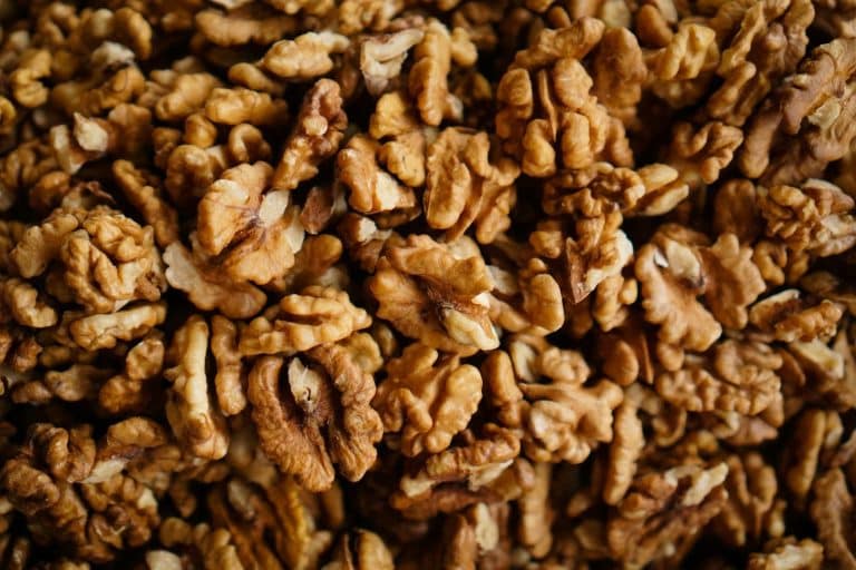 A close-up of shelled walnuts